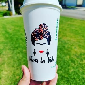 Starbucks Hot Cup Custom Frida Kahlo Viva La Vida